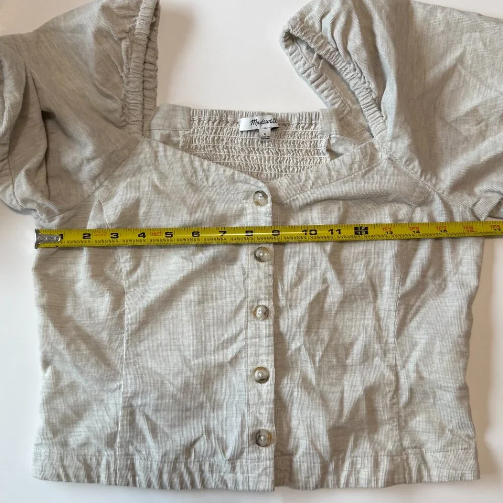 Madewell Corduroy Sweetheart Smocked-Back Top Women's‎ Size 6